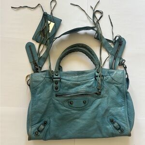 Light Blue Balenciaga City Bag